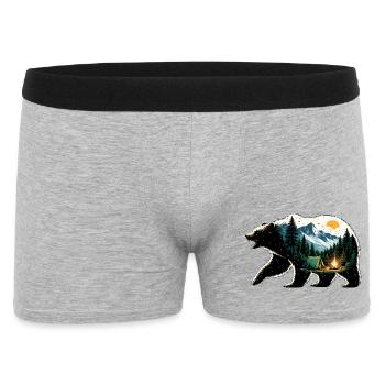 Ursine Adventure: Mountain Camping - Men's Boxer Shorts - heather grey - Front
