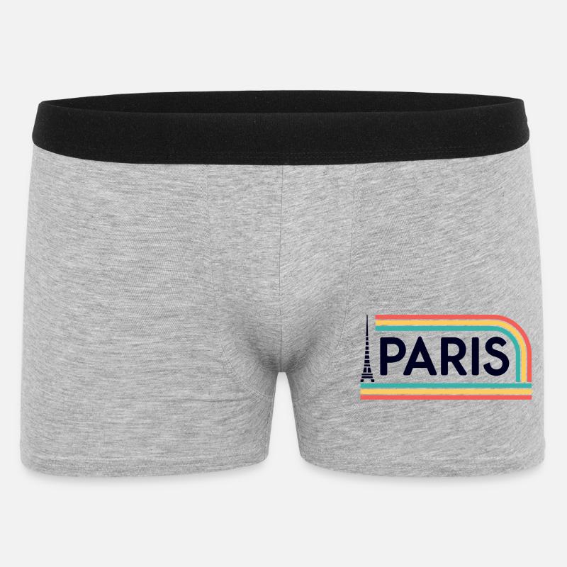 Paris Rainbow Retro - Männer Boxer Shorts - Grau meliert
