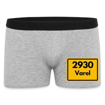 ALTE POSTLEITZAHL PLZ RETRO 2930 VAREL MEER& MÜHLE - Männer Boxer Shorts - Grau meliert - Vorne