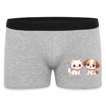 Dog Cat Comic - Men's Boxer Shorts - heather grey - Front