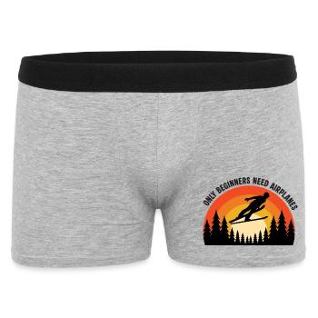 Sauteur à ski rétro au coucher du soleil - Boxer Homme - gris chiné - Devant