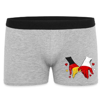 Drapeau Allemagne-Pologne se tenant la main - Boxer Homme - gris chiné - Devant