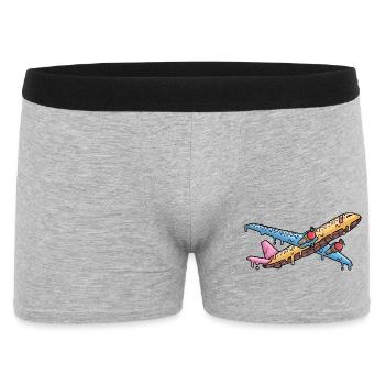 Flugzeug Flieger Eiscreme Kinder Jungen Pilot - Men's Boxer Shorts - heather grey - Front