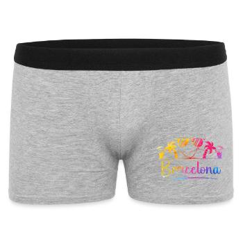 Coucher de soleil de palmier de Barcelona Beach - Boxer Homme - gris chiné - Devant