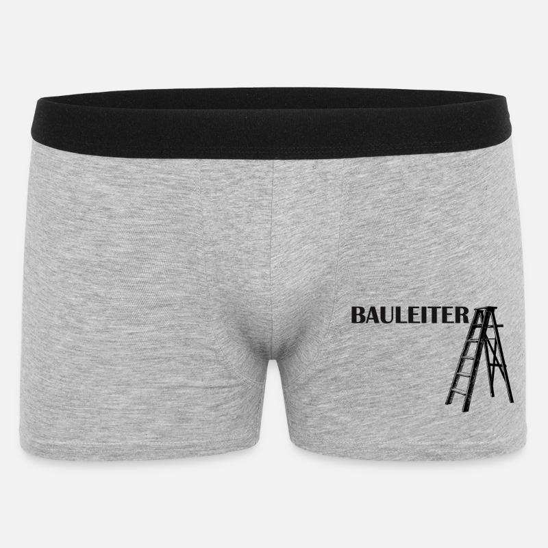Bauleiter Typografie Baustellenstil - Männer Boxer Shorts - Grau meliert