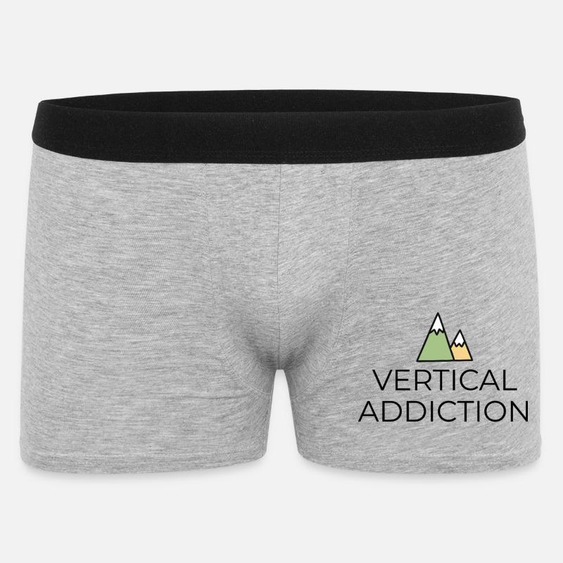 Vertical Addiction - Design mit Bergspitzen - Männer Boxer Shorts - Grau meliert