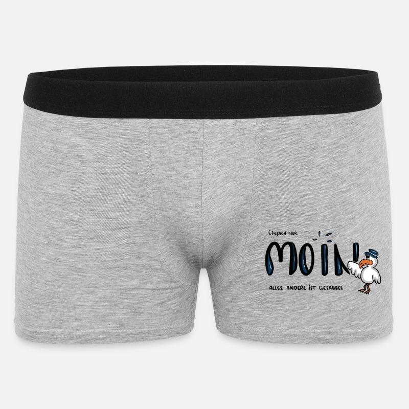 Moin Küstenseemöwe im Sailor-Style - Männer Boxer Shorts - Grau meliert