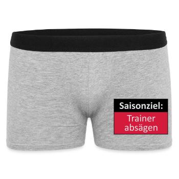 Trainer absägen - Männer Boxer Shorts - Grau meliert - Vorne