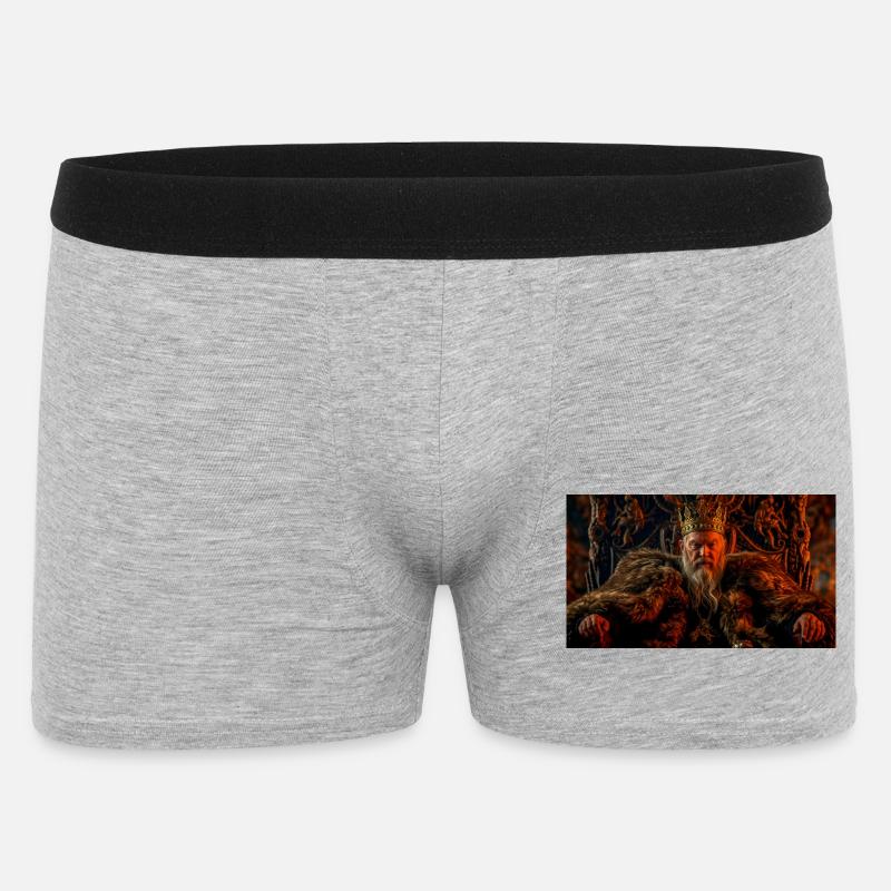 Den Aldrende Beowulf hersker som en vis konge i nordisk saga - Boxer Shorts til mænd - grå meleret