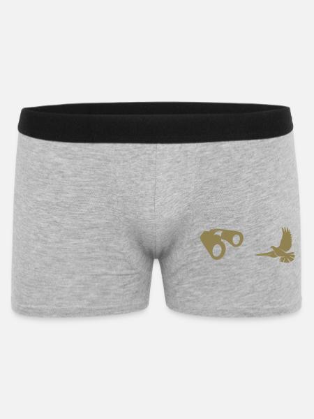 Minimalist Bird Watching Silhouette - Men's Boxer Shorts - heather grey