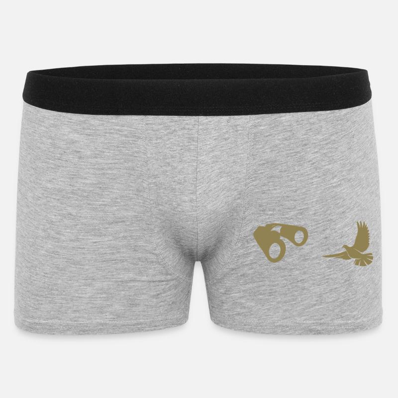 Minimalist Bird Watching Silhouette - Men's Boxer Shorts - heather grey