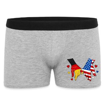 Germany USA Flag Holding Hands Used - Men's Boxer Shorts - heather grey - Front