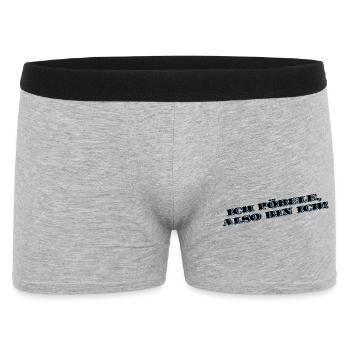 Was willste von mir? Geblieben um zu pöbeln - Männer Boxer Shorts - Grau meliert - Vorne
