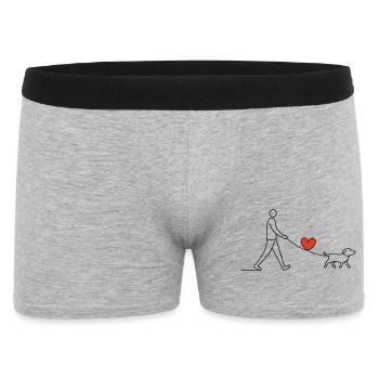 Heart Walk Dog Love Heart Love Animal Love - Men's Boxer Shorts - heather grey - Front