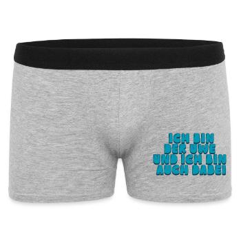 Ich bin der Uwe und ich bin auch dabei - Männer Boxer Shorts - Grau meliert - Vorne