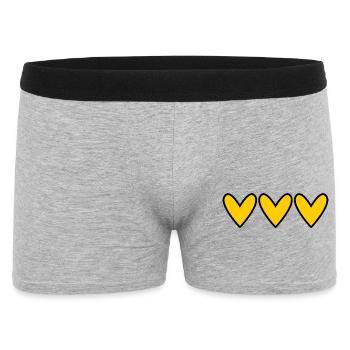 HERZ. PAAR. VALENTINSTAG. GERADE VERHEIRATET. Junggesellinnenabschied. - Männer Boxer Shorts - Grau meliert - Vorne