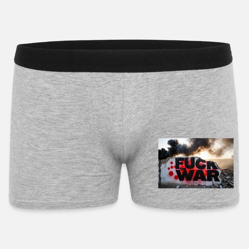 SCHEISS AUF DEN KRIEG - Männer Boxer Shorts - Grau meliert