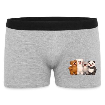 Quatre ours en amitié - Boxer Homme - gris chiné - Devant