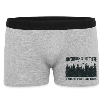 L’aventure est là – Méfiez-vous de l’humour animalier - Boxer Homme - gris chiné - Devant