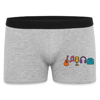 Musique Passion Ondes sonores Cadeau de design - Boxer Homme - gris chiné - Devant