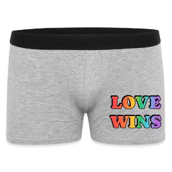 Love Wins LGBT Month Regenbogentext - Männer Boxer Shorts - Grau meliert - Vorne
