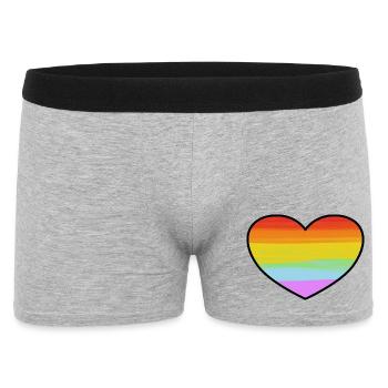 Rainbow Pride Heart - Men's Boxer Shorts - heather grey - Front