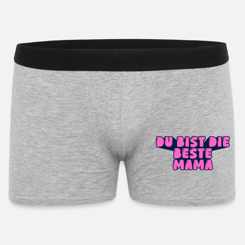 du bist die beste Mama - Männer Boxer Shorts - Grau meliert