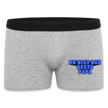 du bist der beste Papa - Männer Boxer Shorts - Grau meliert - Vorne