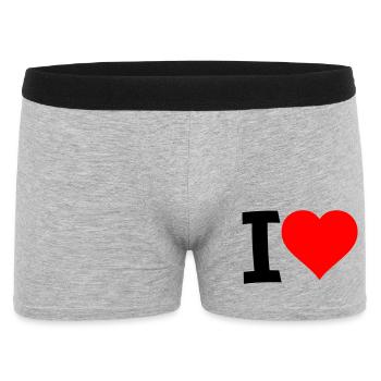 Red Heart - Clear Love Look - Men's Boxer Shorts - heather grey - Front