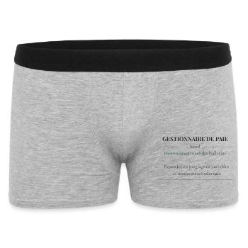 T-shirt Gestionnaire de Paie – Définition | Cadeau - Boxer Homme - gris chiné - Devant
