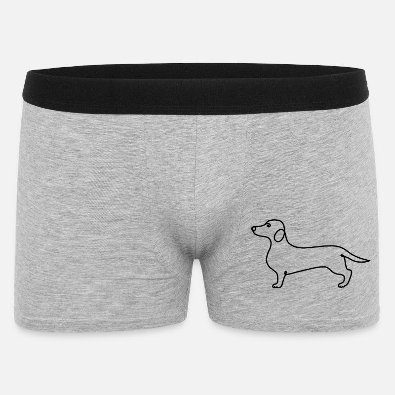 Minimalismus Dackel moderne Illustration - Männer Boxer Shorts - Grau meliert