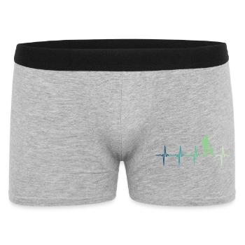 Father and Son Heartbeat Gift Dad Son - Men's Boxer Shorts - heather grey - Front