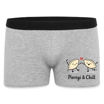 Pierogi & Chill: Funny Dancing Pierogies Polska - Men's Boxer Shorts - heather grey - Front