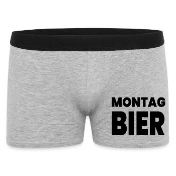 Bier - Männer Boxer Shorts - Grau meliert - Vorne
