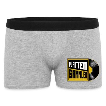 Platten Sammler Vinyl Liebhaber - Männer Boxer Shorts - Grau meliert - Vorne