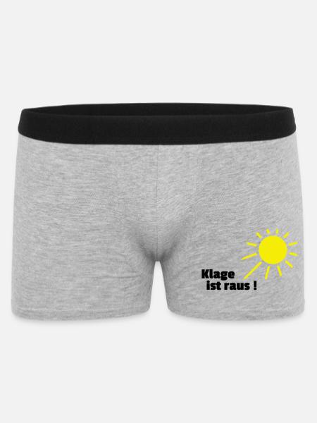 Klage ist raus Sonne - Männer Boxer Shorts - Grau meliert