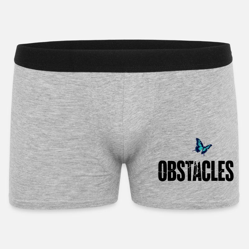 OBSTACLES – Hindernisse zerbrechen - Männer Boxer Shorts - Grau meliert