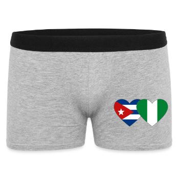 Cuba Nigeria Flag Heart Flag - Men's Boxer Shorts - heather grey - Front