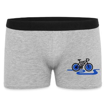 Modernes E-Bike Zahnrad Motor - Männer Boxer Shorts - Grau meliert - Vorne