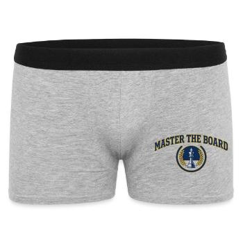 Maître de l'Échiquier Blason Roi Échecs Premium - Boxer Homme - gris chiné - Devant