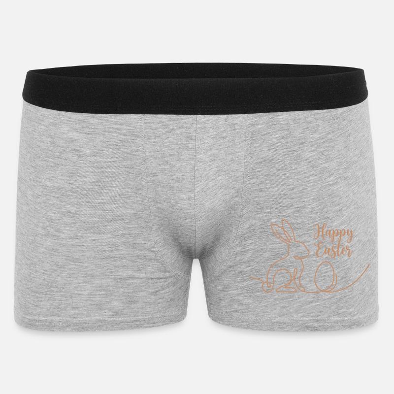 Happy Easter, Cute Bunny Easter Hoodie - Boxer Homme - gris chiné