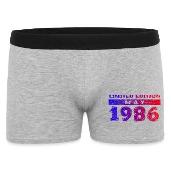 40th Birthday Limited Edition 05/1986 - Men's Boxer Shorts - heather grey - Front