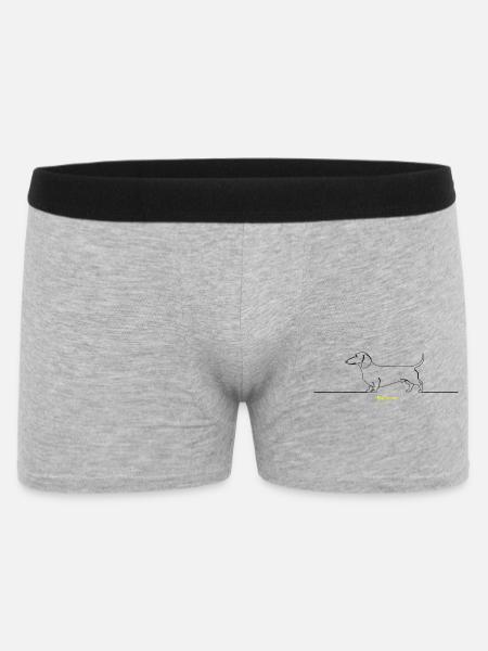 Dachshund Stur Line Art Saying - Men's Boxer Shorts - heather grey