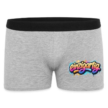Einzigartig Graffiti Schriftzug - Männer Boxer Shorts - Grau meliert - Vorne