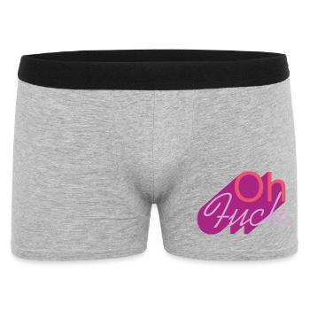 Oh Fuck Script in Purple Hue - Männer Boxer Shorts - Grau meliert - Vorne