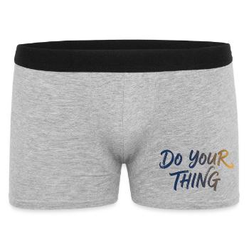Do Your Thing Schriftzug Brush Lettering - Männer Boxer Shorts - Grau meliert - Vorne