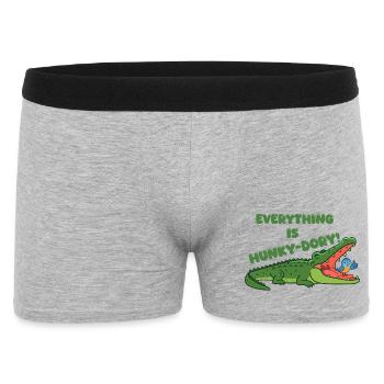 Everything is Hunky-Dory Crocodile - Men's Boxer Shorts - heather grey - Front