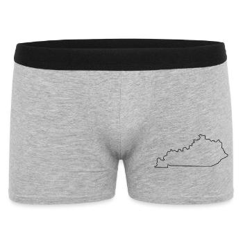 Karte von Kentucky - Männer Boxer Shorts - Grau meliert - Vorne