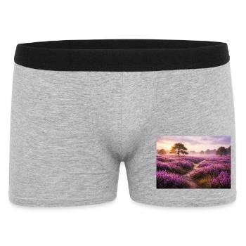 Champ de lavande au lever du soleil - Boxer Homme - gris chiné - Devant
