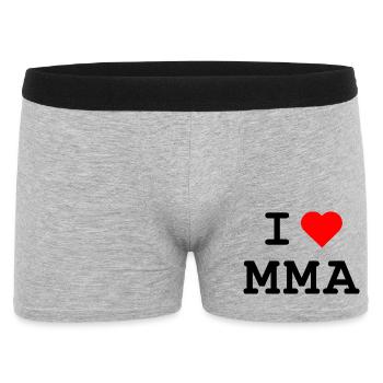 I love MMA  - Ich liebe MMA - Männer Boxer Shorts - Grau meliert - Vorne